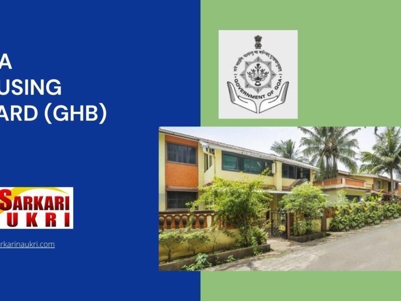 Goa Housing Board (GHB) Recruitment