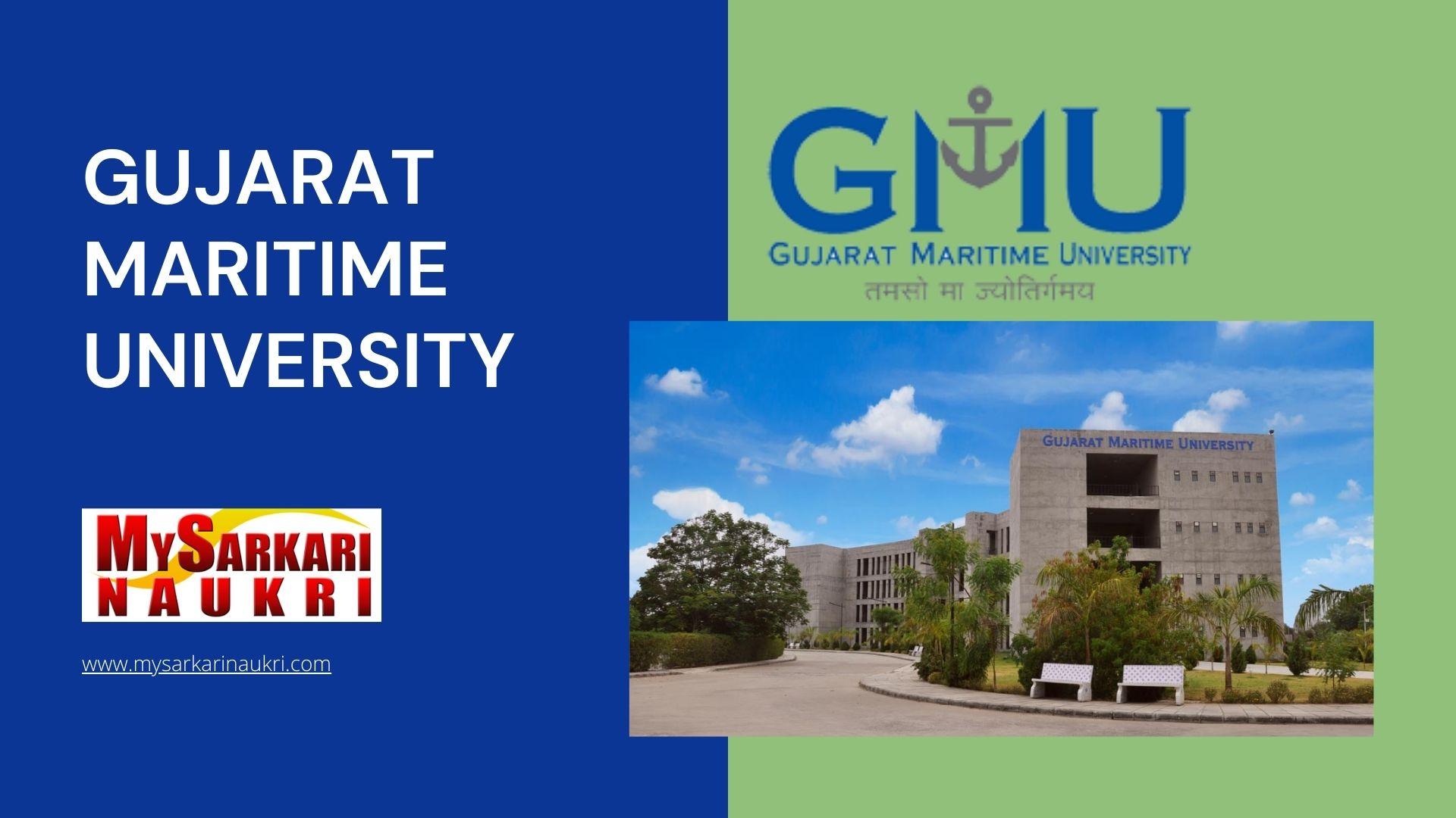 Gujarat Maritime University Recruitment