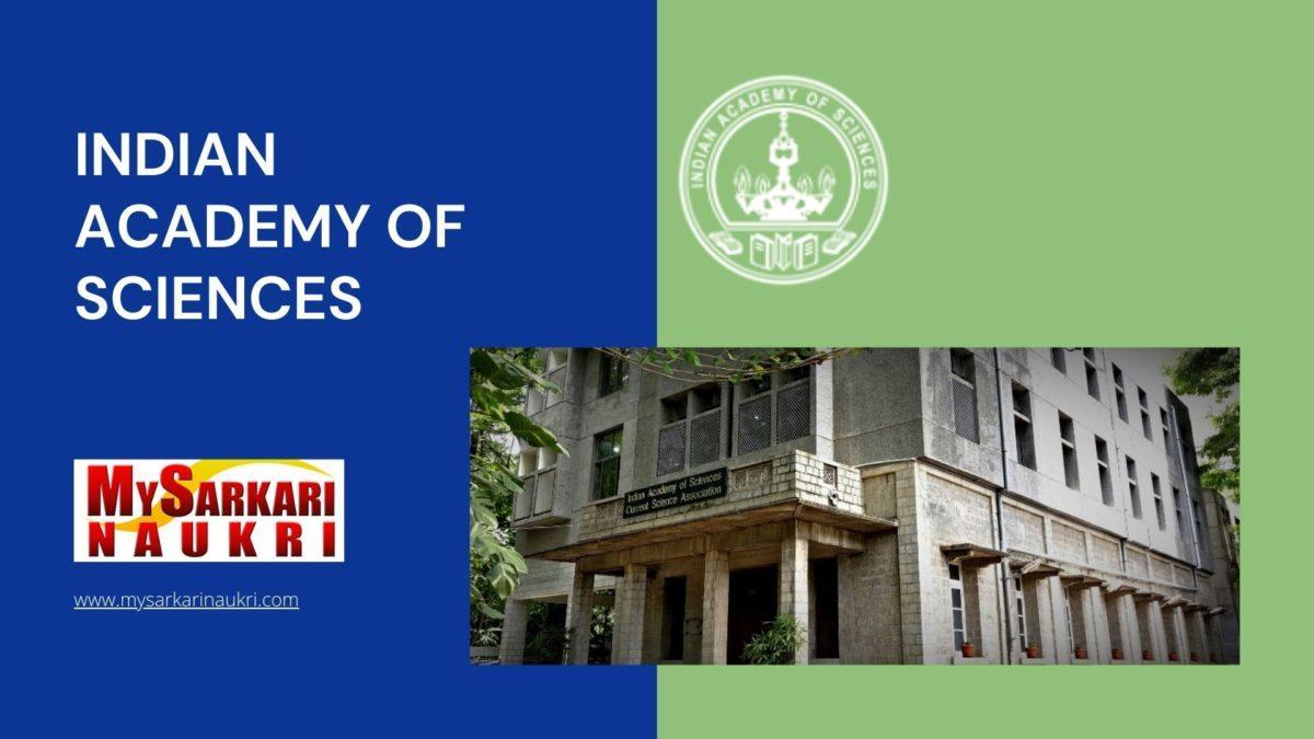 Indian Academy of Sciences Recruitment