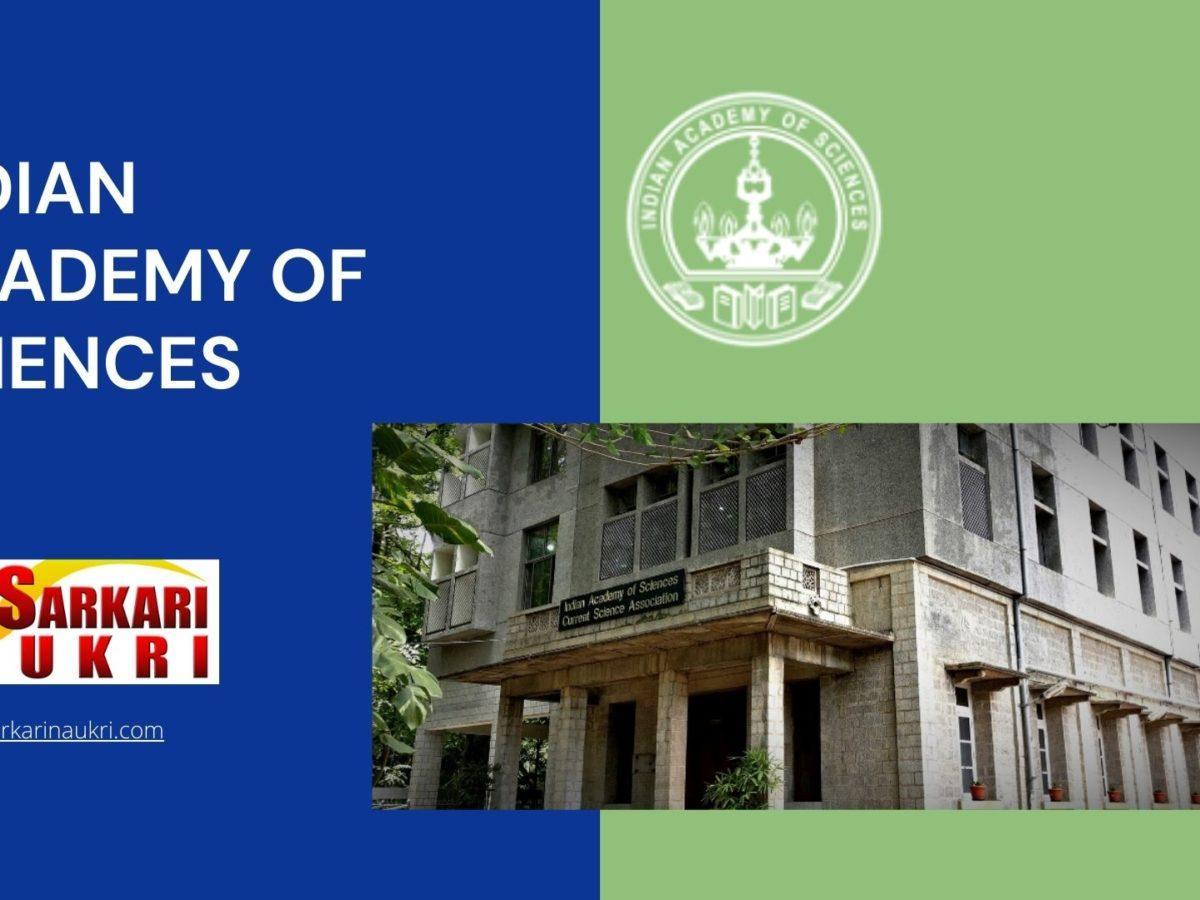 Indian Academy of Sciences Recruitment