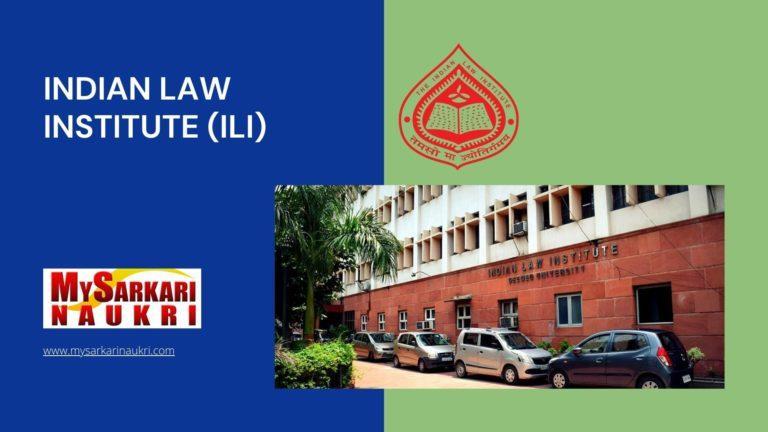 Indian Law Institute (ILI) Recruitment