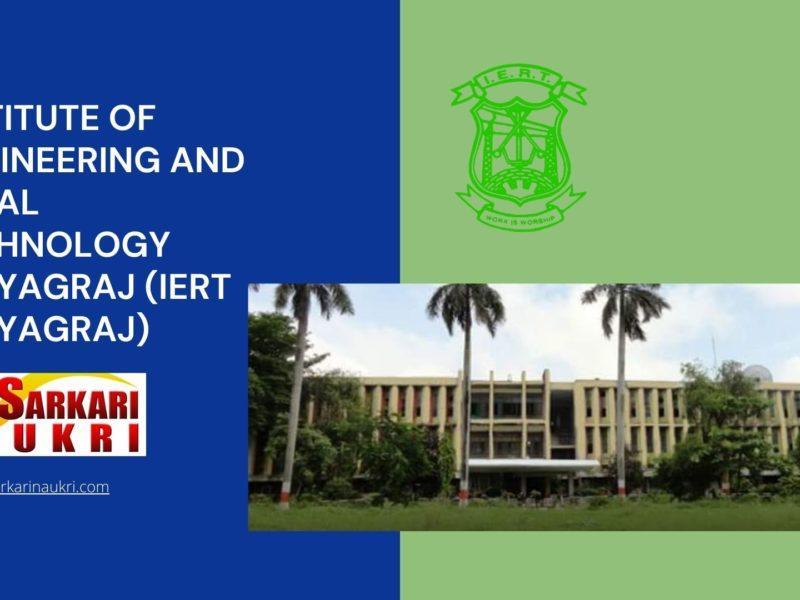 Institute of Engineering and Rural Technology Prayagraj (IERT Prayagraj) Recruitment