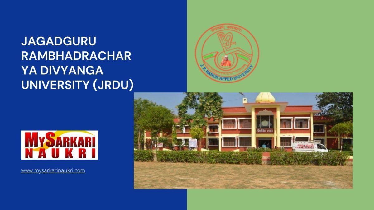 Jagadguru Rambhadracharya Divyanga University (JRDU) Recruitment