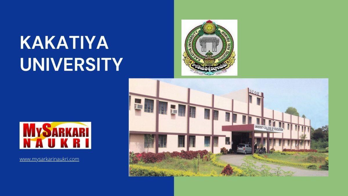 Kakatiya University Recruitment