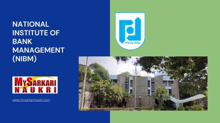 National Institute Of Bank Management (NIBM) Recruitment