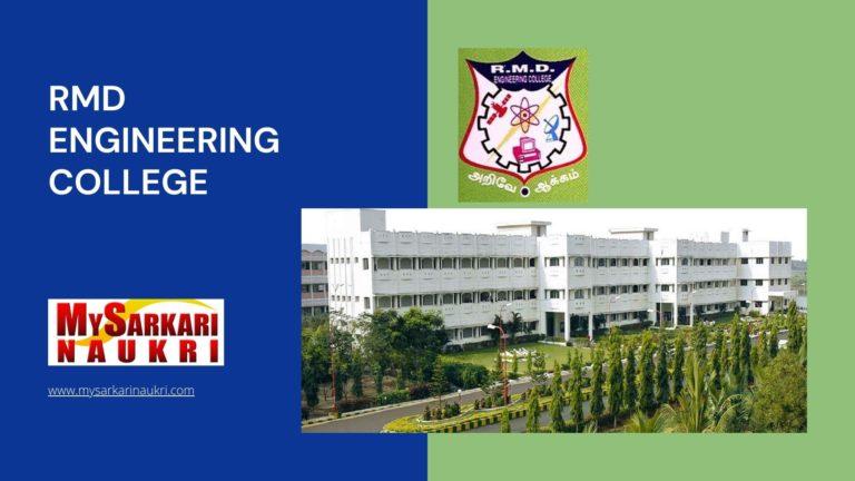 RMD Engineering College Recruitment