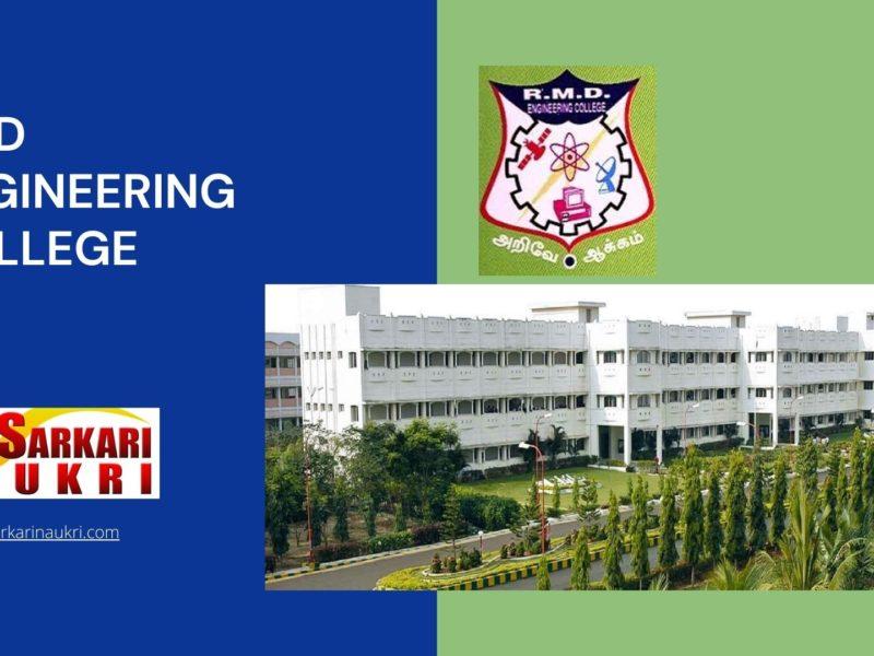 RMD Engineering College Recruitment