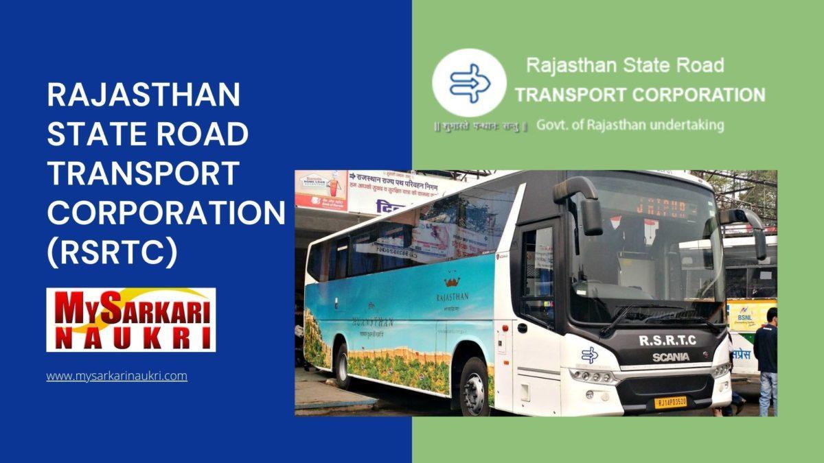 Rajasthan State Road Transport Corporation (RSRTC) Recruitment