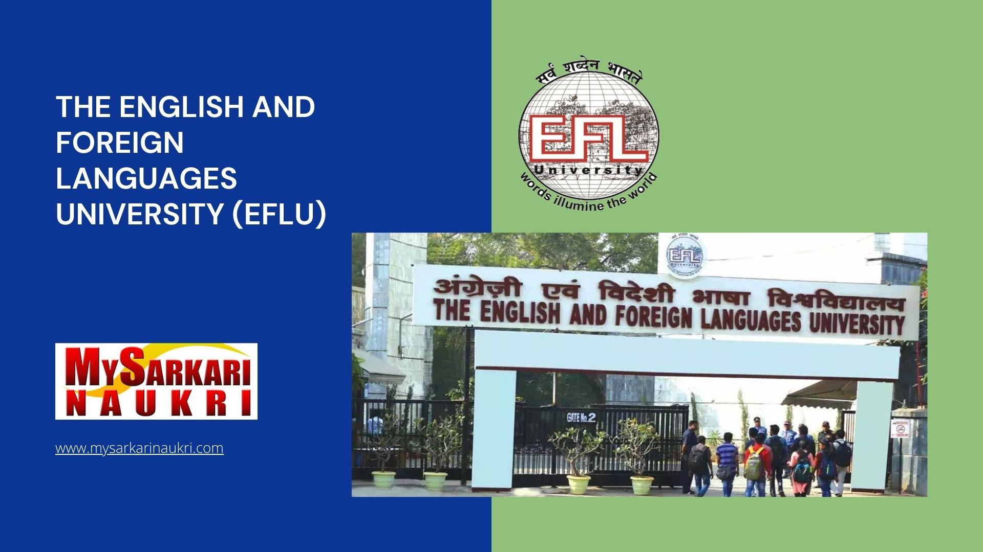 The English and Foreign Languages University (EFLU) Recruitment MySarkariNaukri En