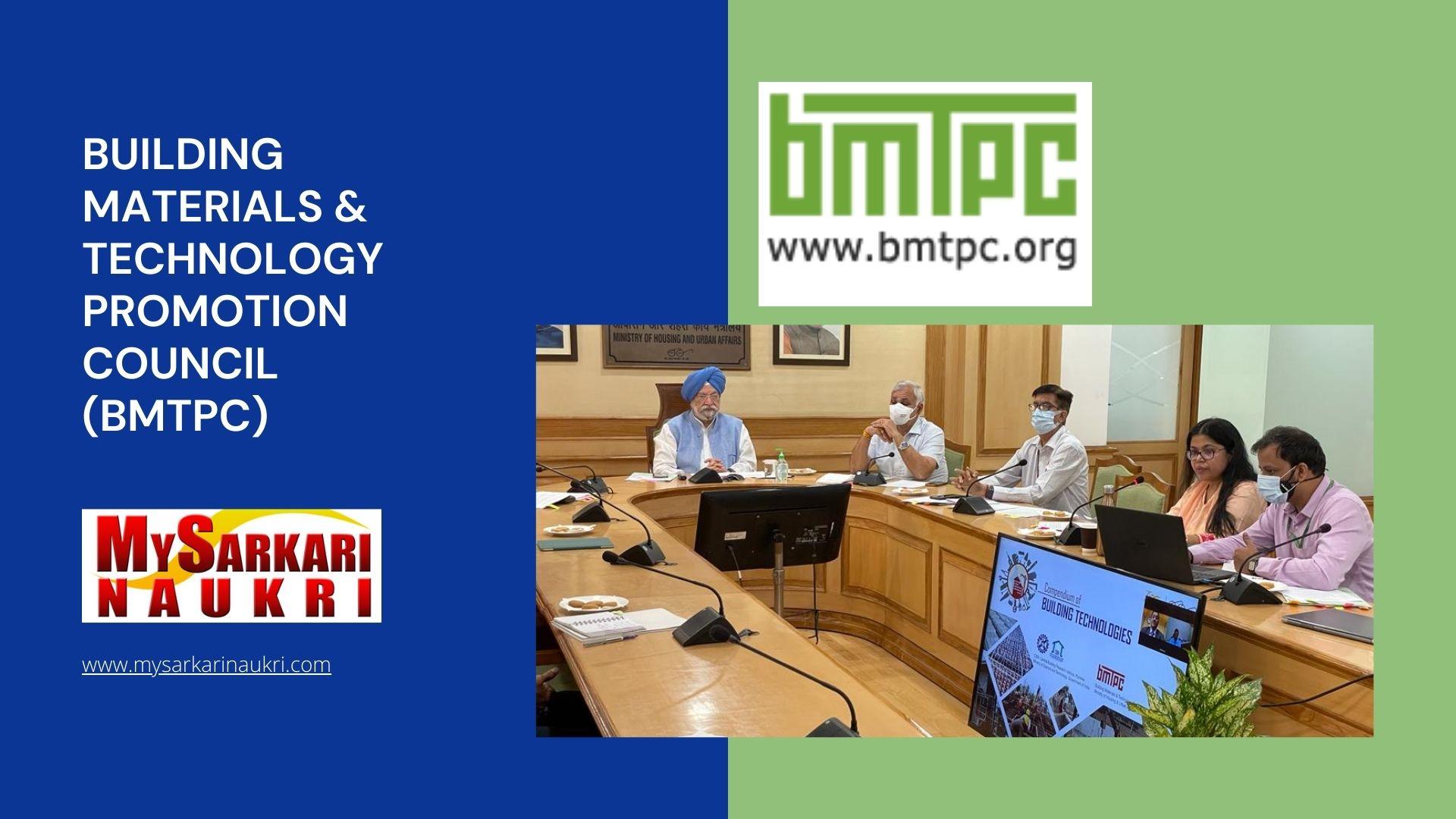 Building Materials & Technology Promotion Council (BMTPC) Recruitment