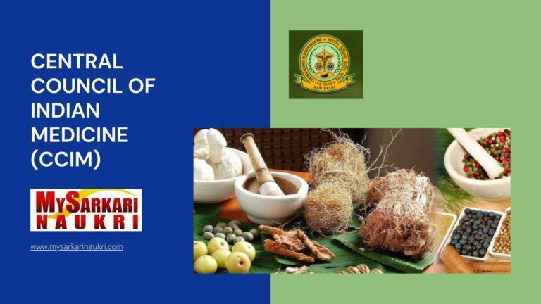 Central Council of Indian Medicine (CCIM) Recruitment