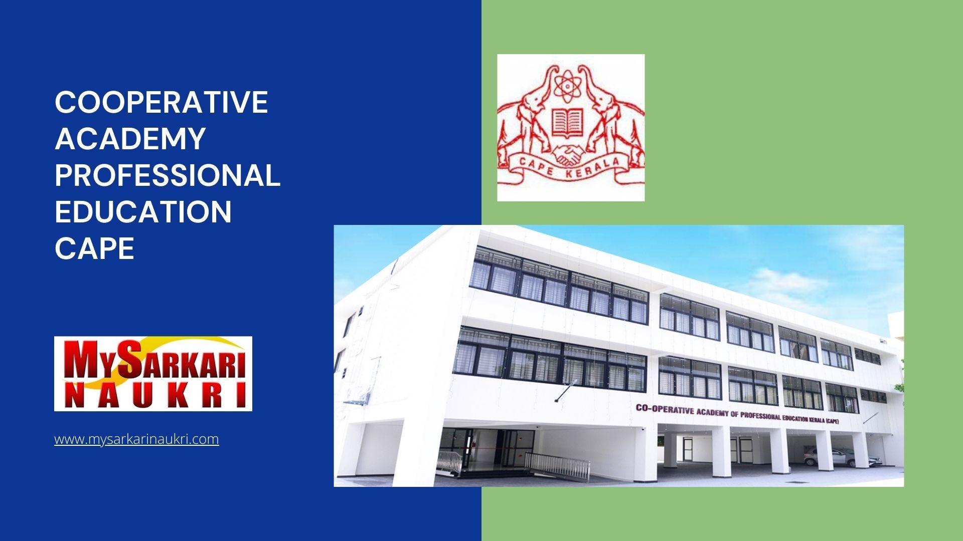 Cooperative Academy Professional Education Cape Recruitment