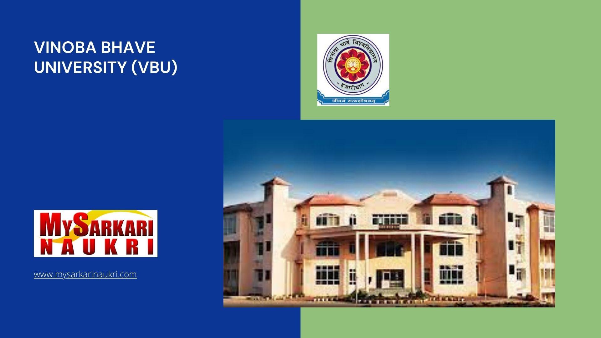 Vinoba Bhave University (VBU) Recruitment