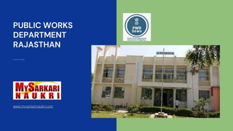Public Works Department Rajasthan Recruitment