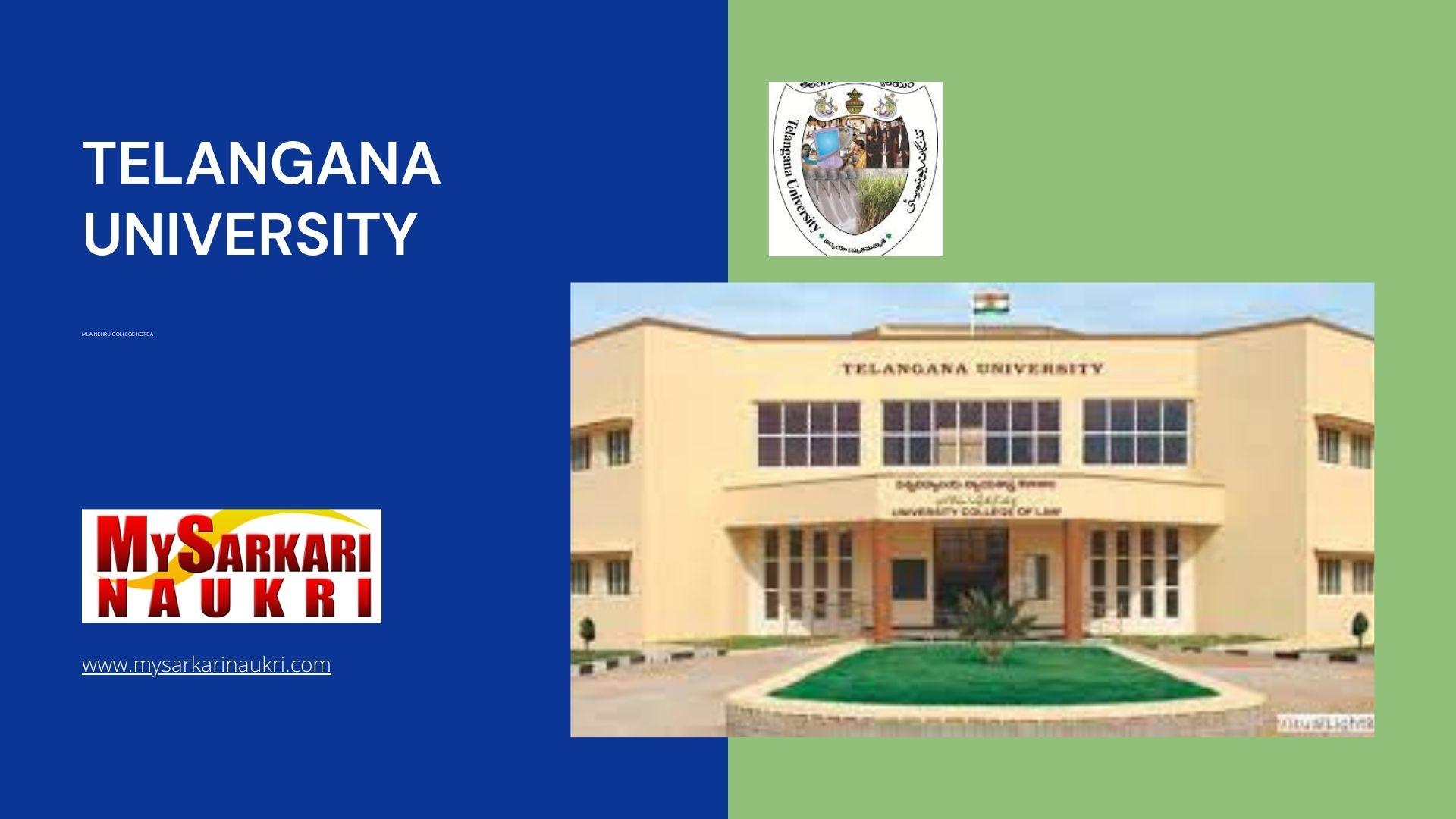 Telangana University Recruitment