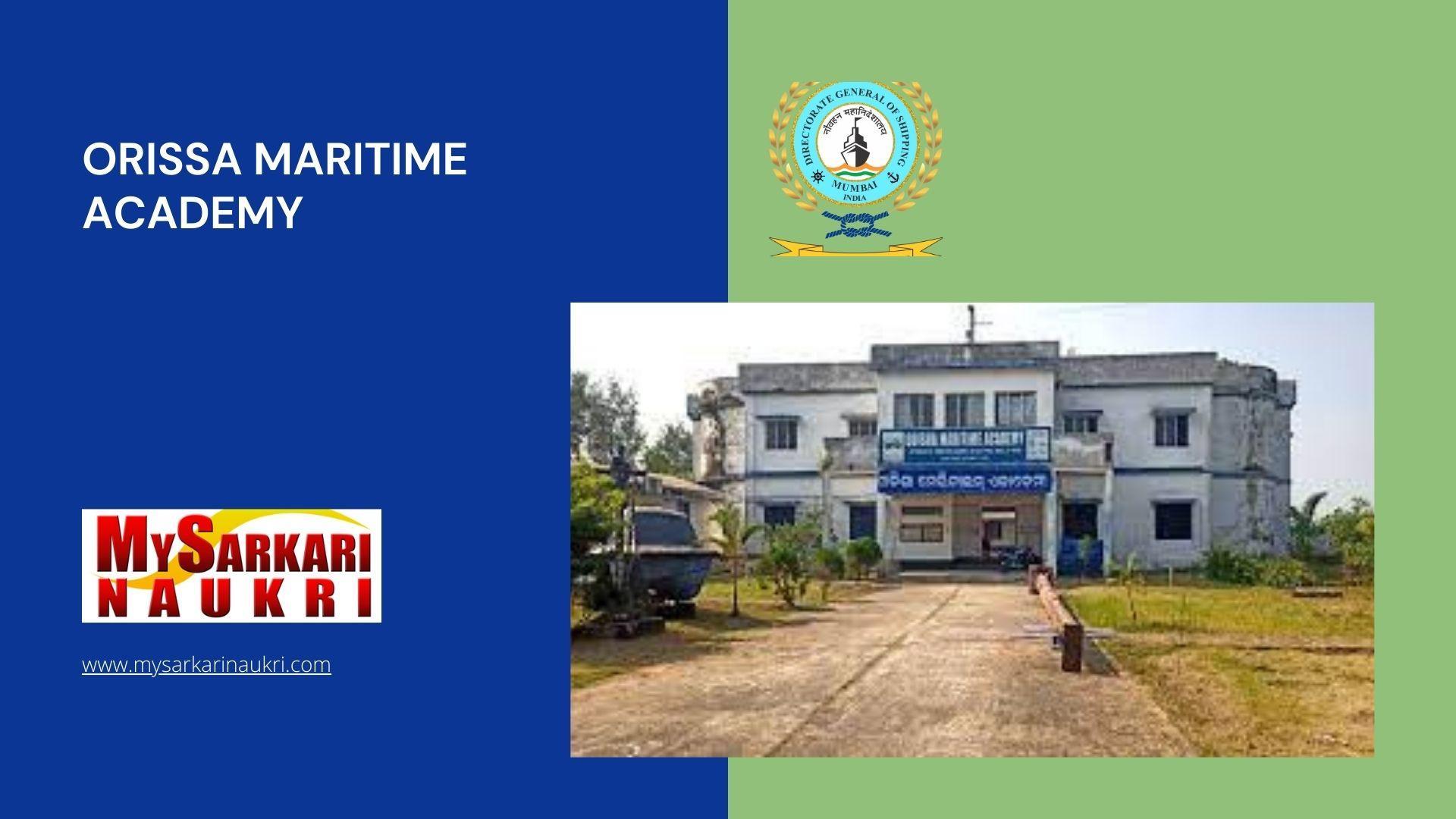 Orissa Maritime Academy Recruitment