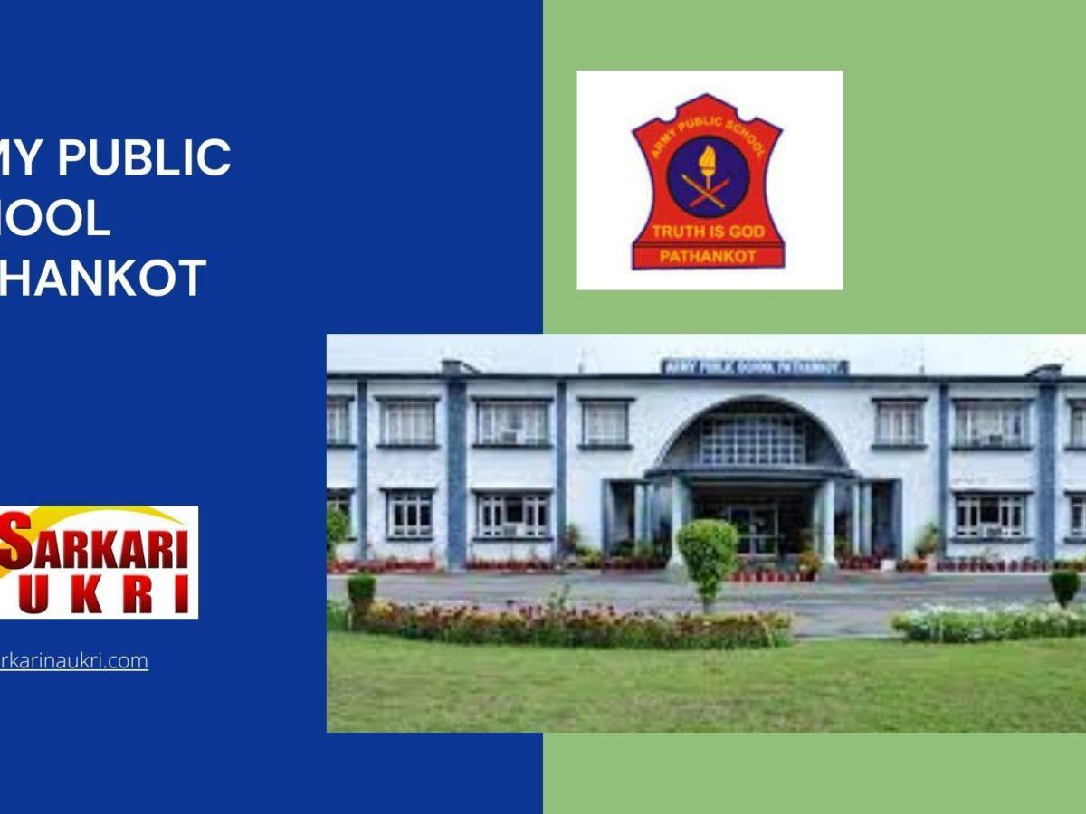 Army Public School Pathankot Recruitment