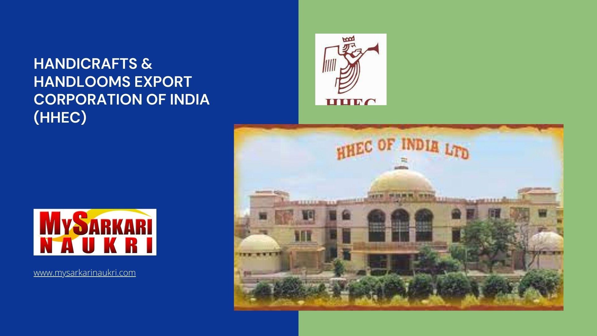 Handicrafts & Handlooms Export Corporation of India (HHEC) Recruitment