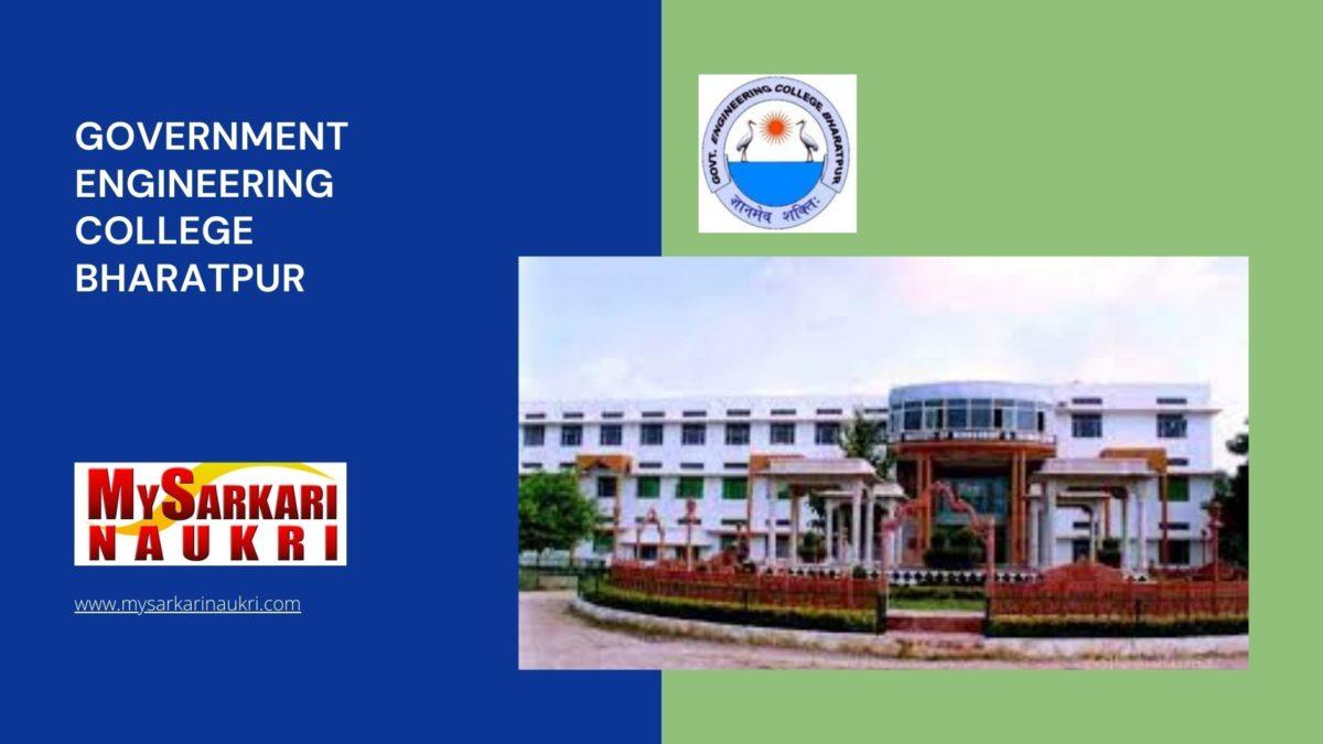 Government Engineering College Bharatpur Recruitment