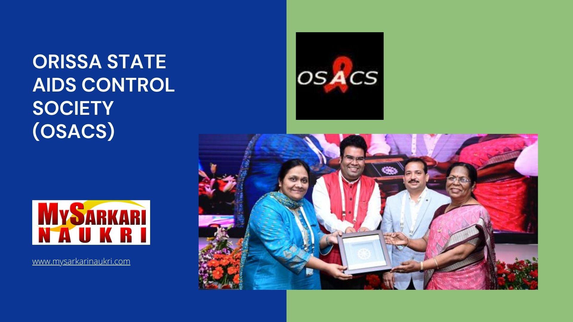 Orissa State AIDS Control Society (OSACS) Recruitment