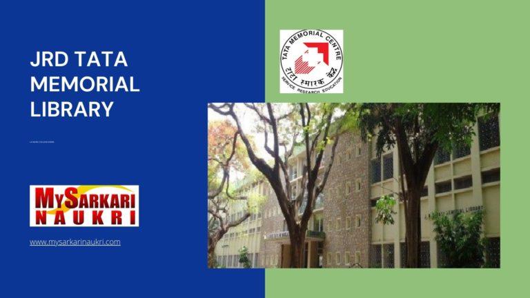 Jrd Tata Memorial Library Recruitment