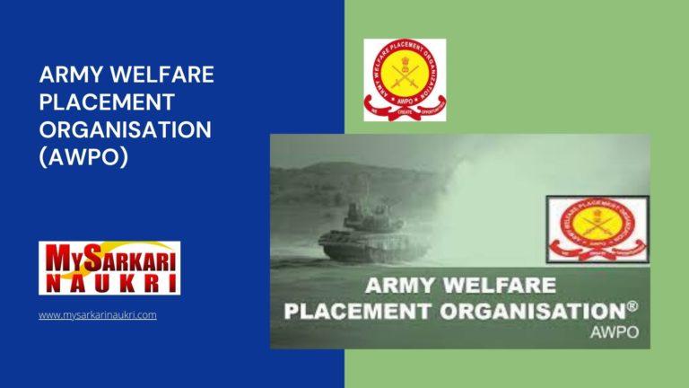 Army Welfare Placement Organisation (AWPO) Recruitment