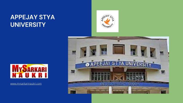 Appejay Stya University Recruitment