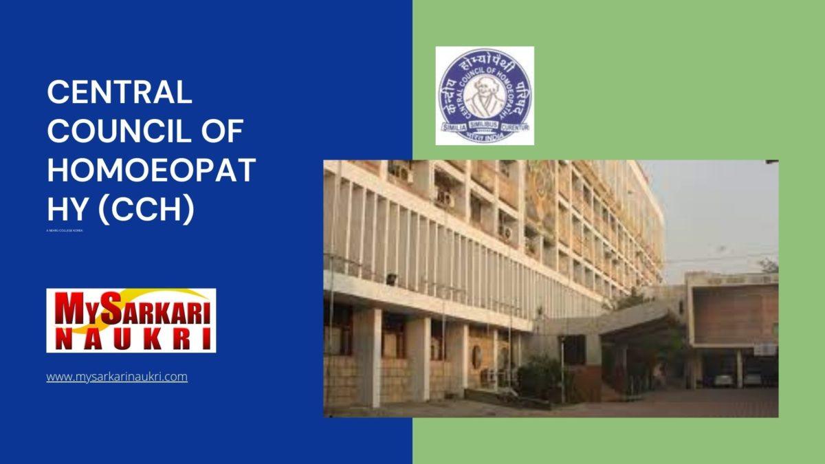 Central Council of Homoeopathy (CCH) Recruitment