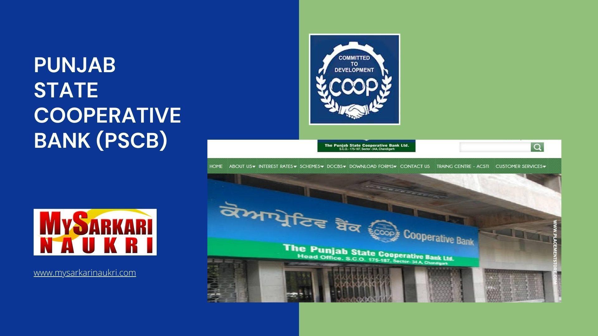 Punjab State Cooperative Bank (PSCB) Recruitment