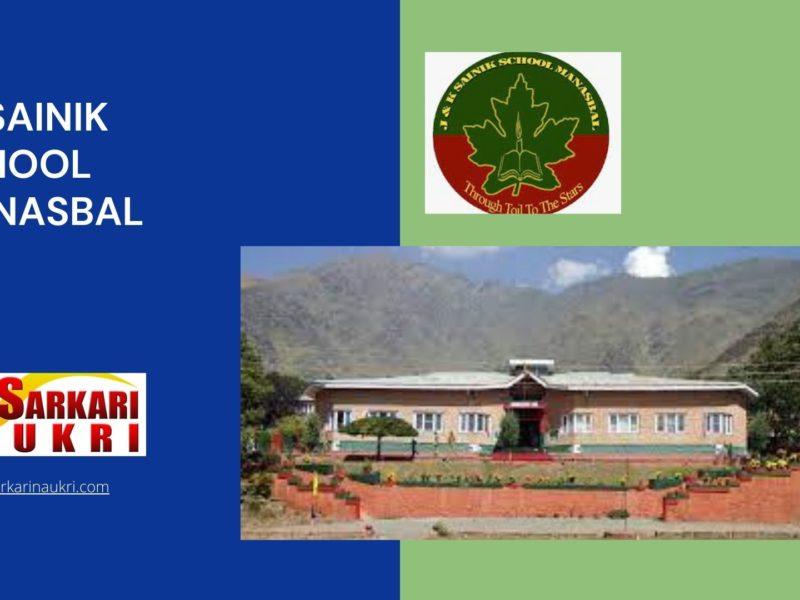 Jk Sainik School Manasbal Recruitment