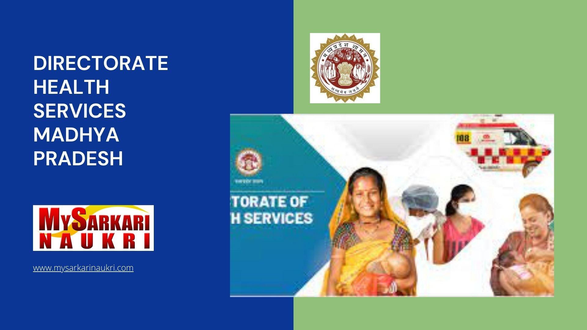 Directorate Health Services Madhya Pradesh Recruitment