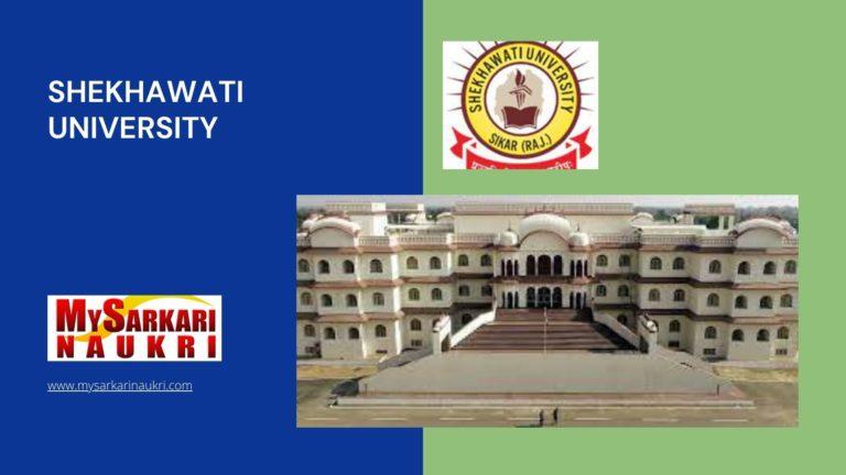 Shekhawati University Recruitment