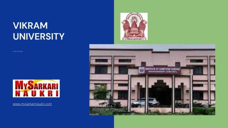 Vikram University Recruitment