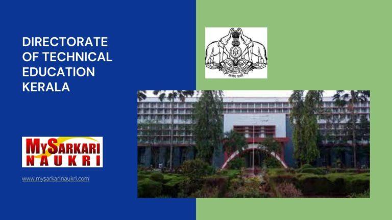 Directorate of Technical Education Kerala Recruitment