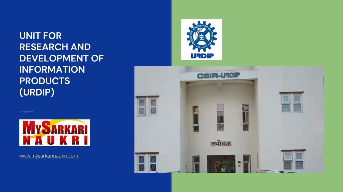 Unit for Research and Development of Information Products (URDIP) Recruitment
