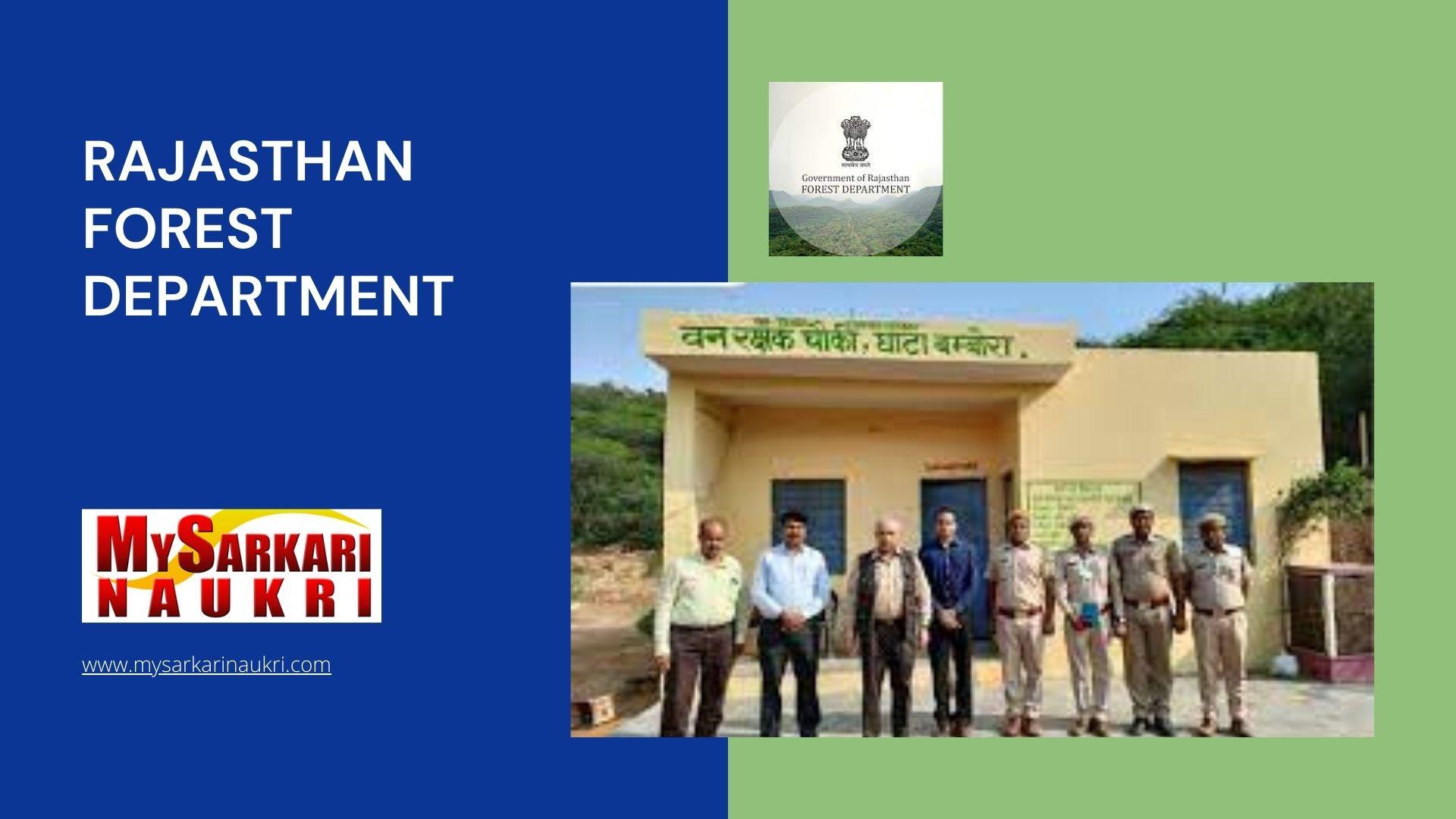 Rajasthan Forest Department Recruitment