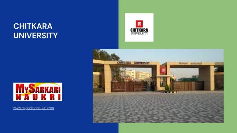 Chitkara University Recruitment