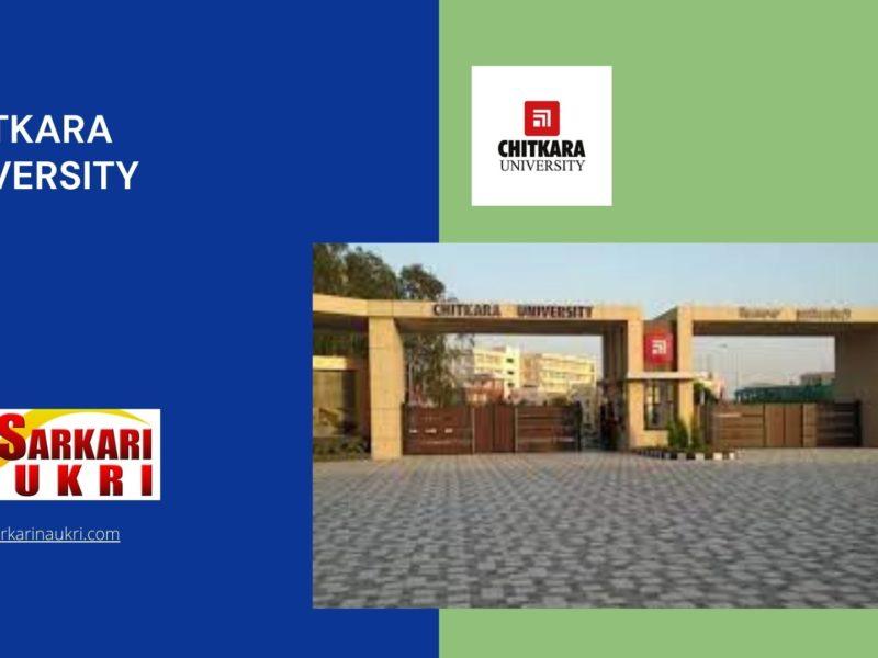 Chitkara University Recruitment