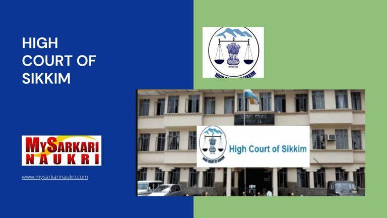 High Court Of Sikkim Recruitment