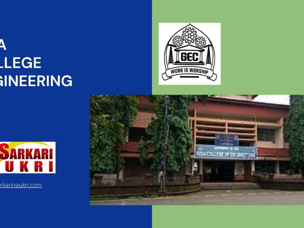 Goa College Engineering Recruitment