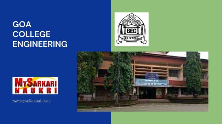 Goa College Engineering Recruitment