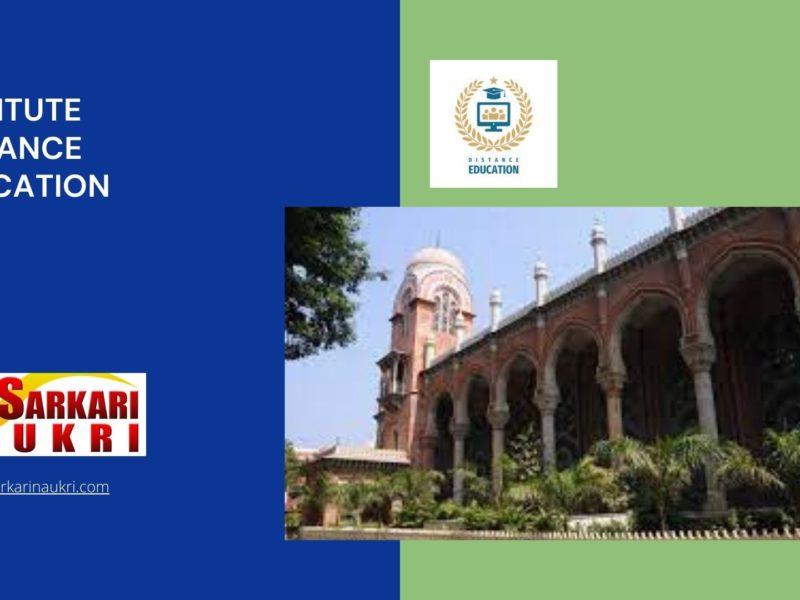 Institute Distance Education Recruitment