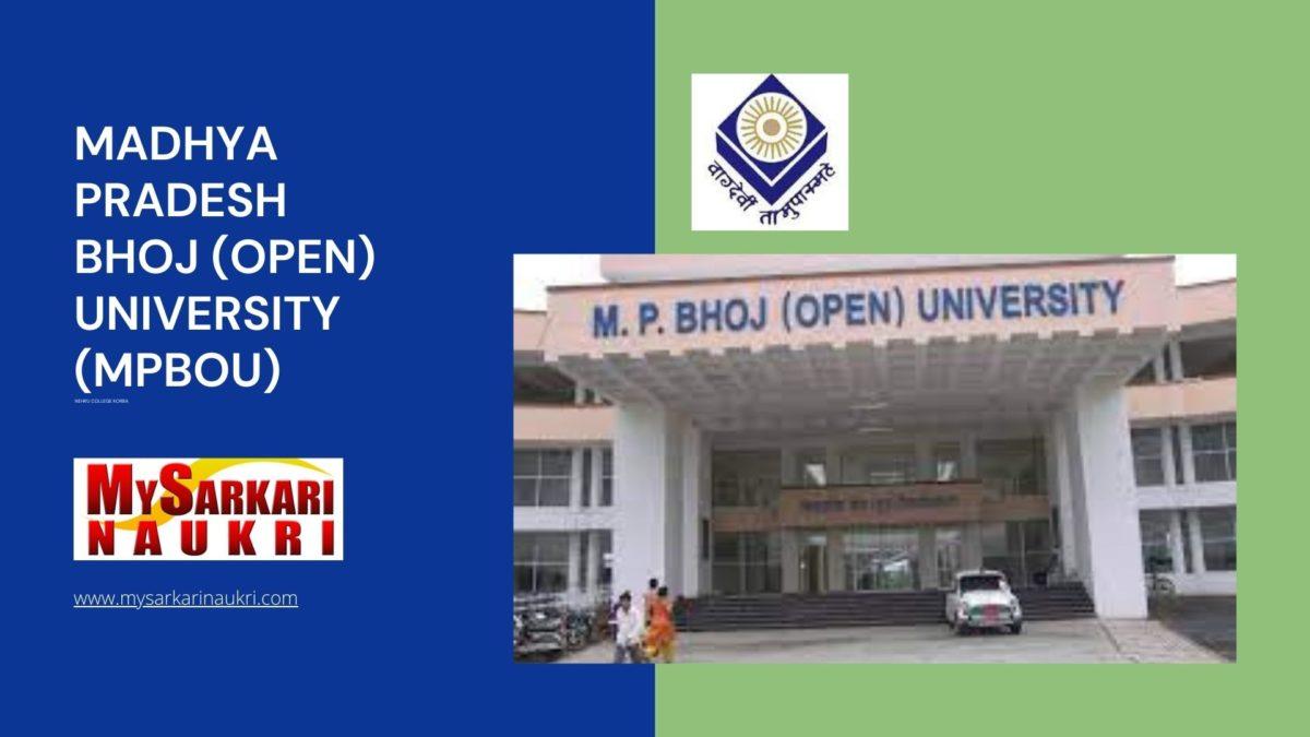 Madhya Pradesh Bhoj (Open) University (MPBOU) Recruitment