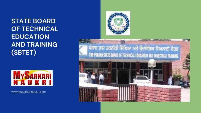 State Board of Technical Education and Training (SBTET)
