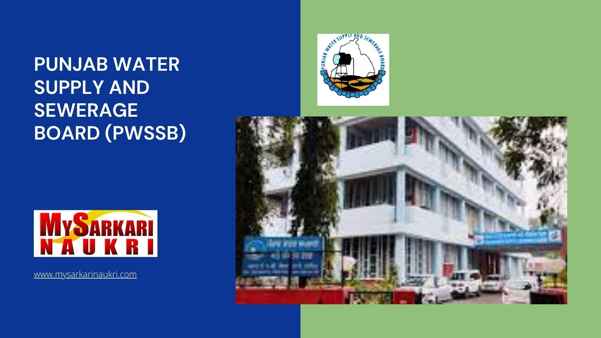 Punjab Water Supply and Sewerage Board (PWSSB) Recruitment
