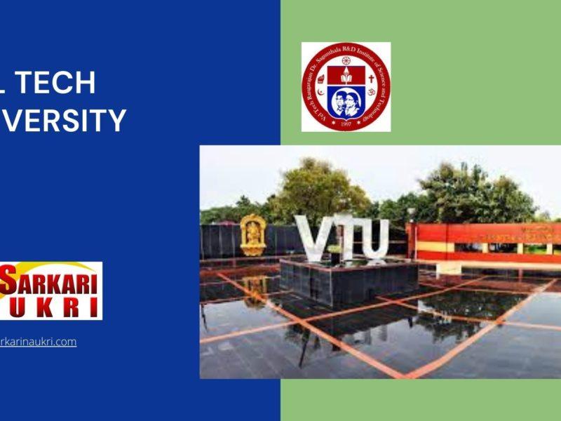 Vel Tech University Recruitment