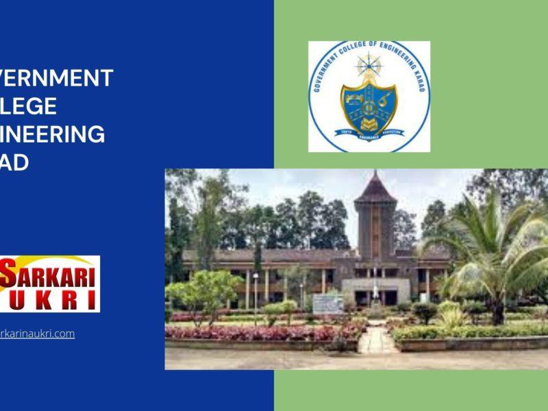 Government College Engineering Karad Recruitment
