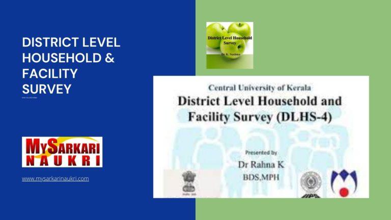 District Level Household & Facility Survey Recruitment