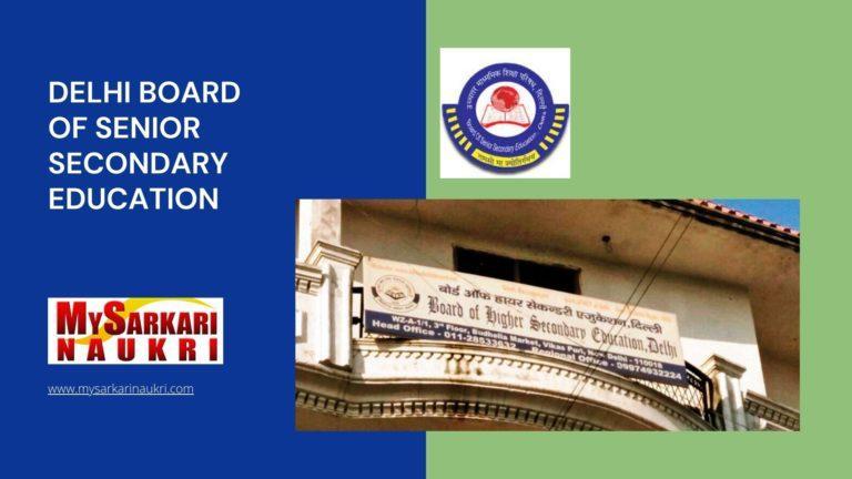 Delhi Board of Senior Secondary Education Recruitment