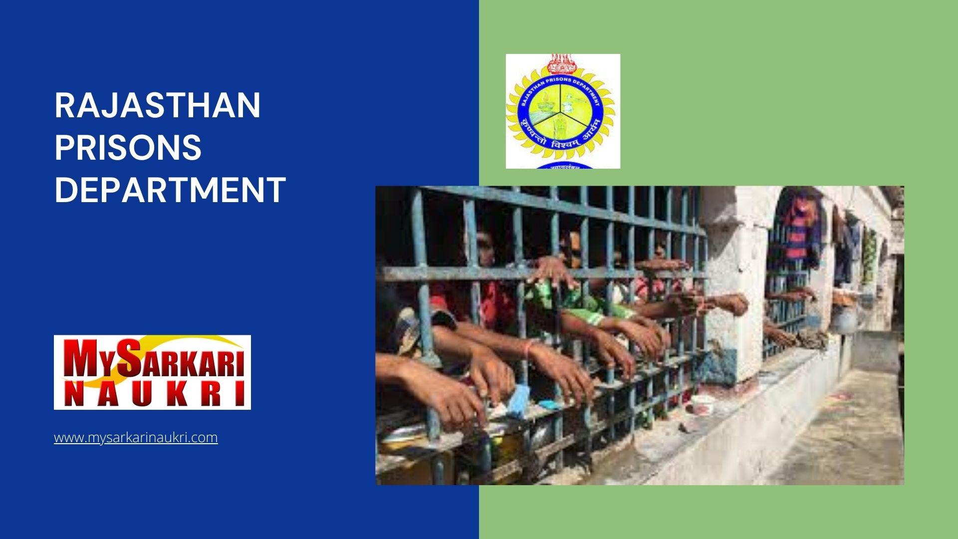 Rajasthan Prisons Department Recruitment